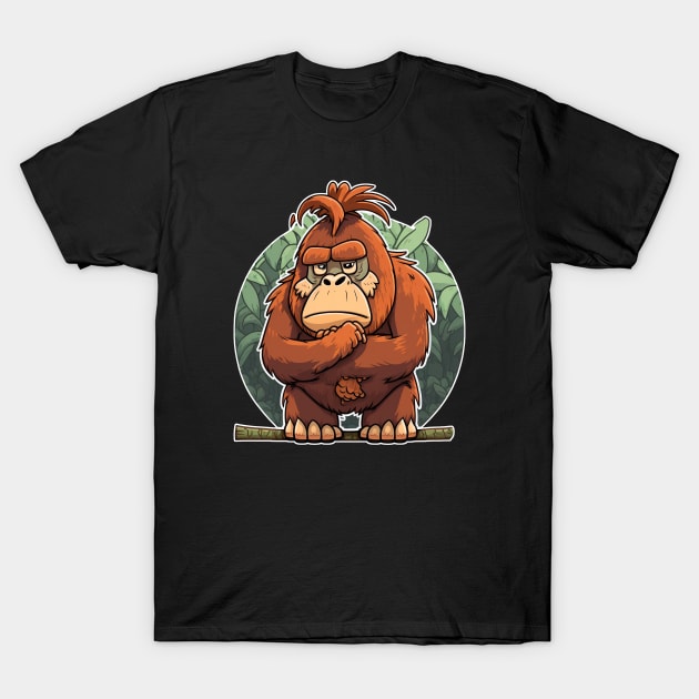 Grumpy Orangutan - Cute T-Shirt by Bondoboxy